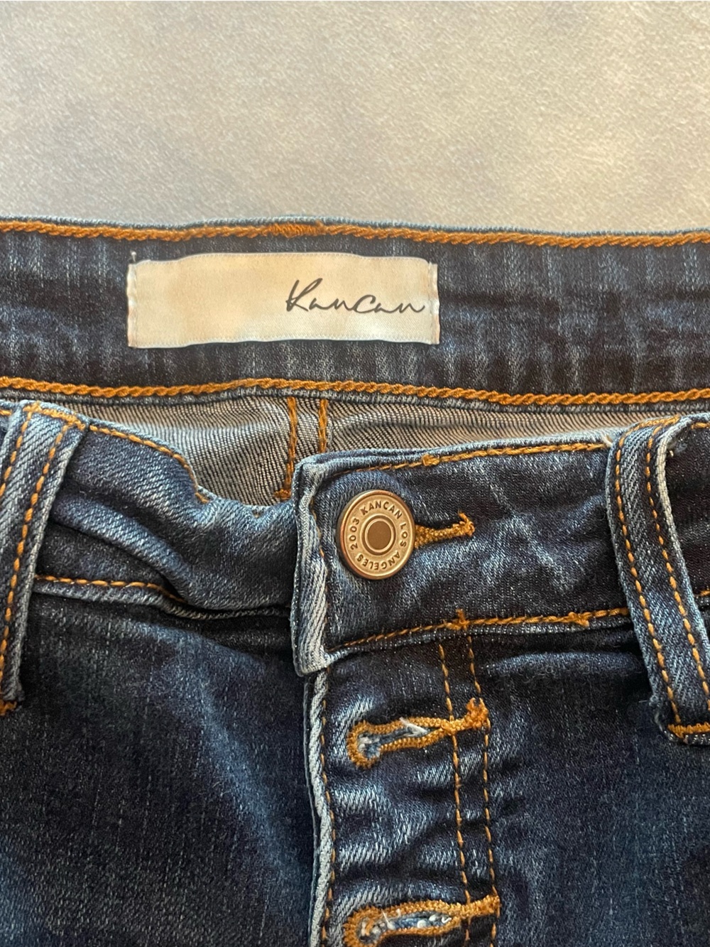 KanCan Dark Indigo Denim Jeans with Bronze Accent - Picture 4 of 5